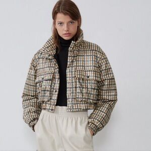 ZARA quilted jacket with all the perfect neutrals